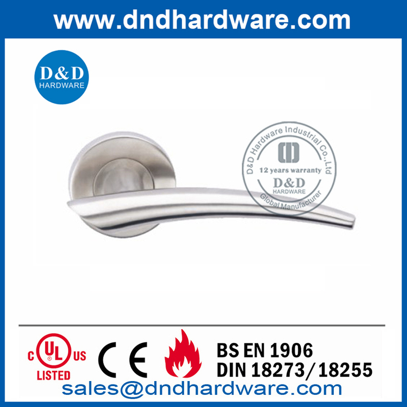 مقبض باب داخلي مزدوج SS304 فضي Soild Lever- DDSH043