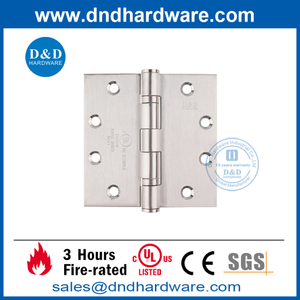 مفصلات باب النار SUS304 مدرجة في قوائم UL مقاس 4.5 بوصة- DDSS002-FR-4.5X4.5X3.4