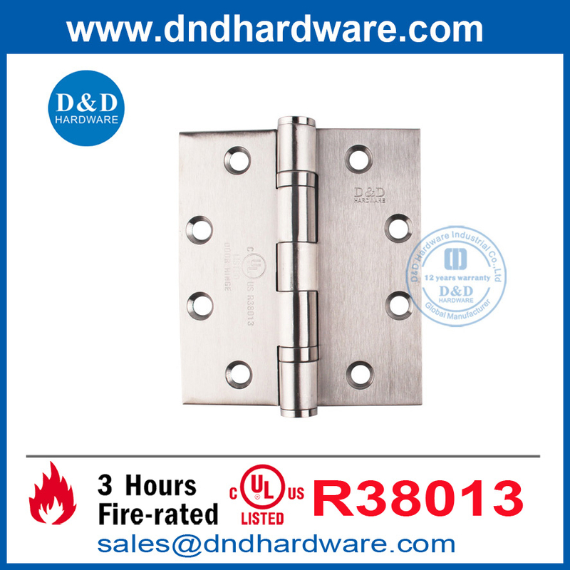الساتان الفولاذ المقاوم للصدأ 316 ul مفصلية الباب المقدرة من النار للبناء السكني DDSS002-FR-4.5x4x3.4