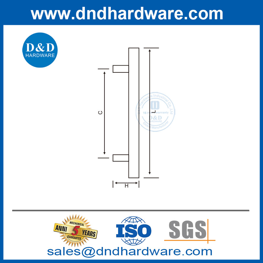 سحب السحب الأسود مقبض الفولاذ المقاوم للصدأ شامل منزلق الباب مقبض DDPH033