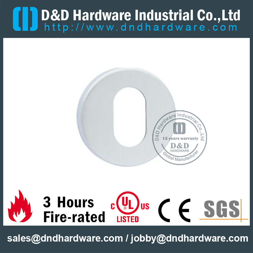 غير القابل للصدأ الصلب البيضاوي مقبض الباب شعار Escutcheon-D & أمبير ؛ D الأجهزة