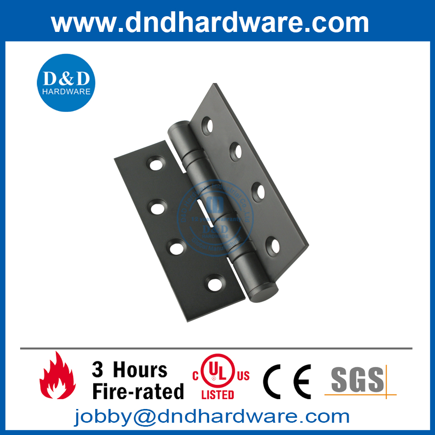 SS304 4x3x3.0mm مفصلة باب إنهاء أسود مصنّف للحريق للباب المعدني- DDSS001