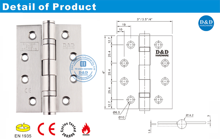 CE Wood Door Hinge-DDSS001-CE-433-D&D Hardware