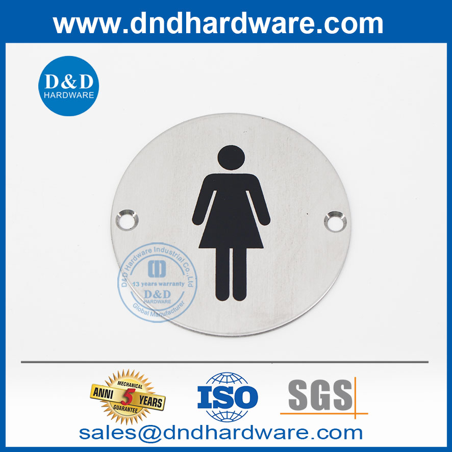 لوحة لافتة باب الحمام SS304 للسيدات بتصميم عصري- DDSP002