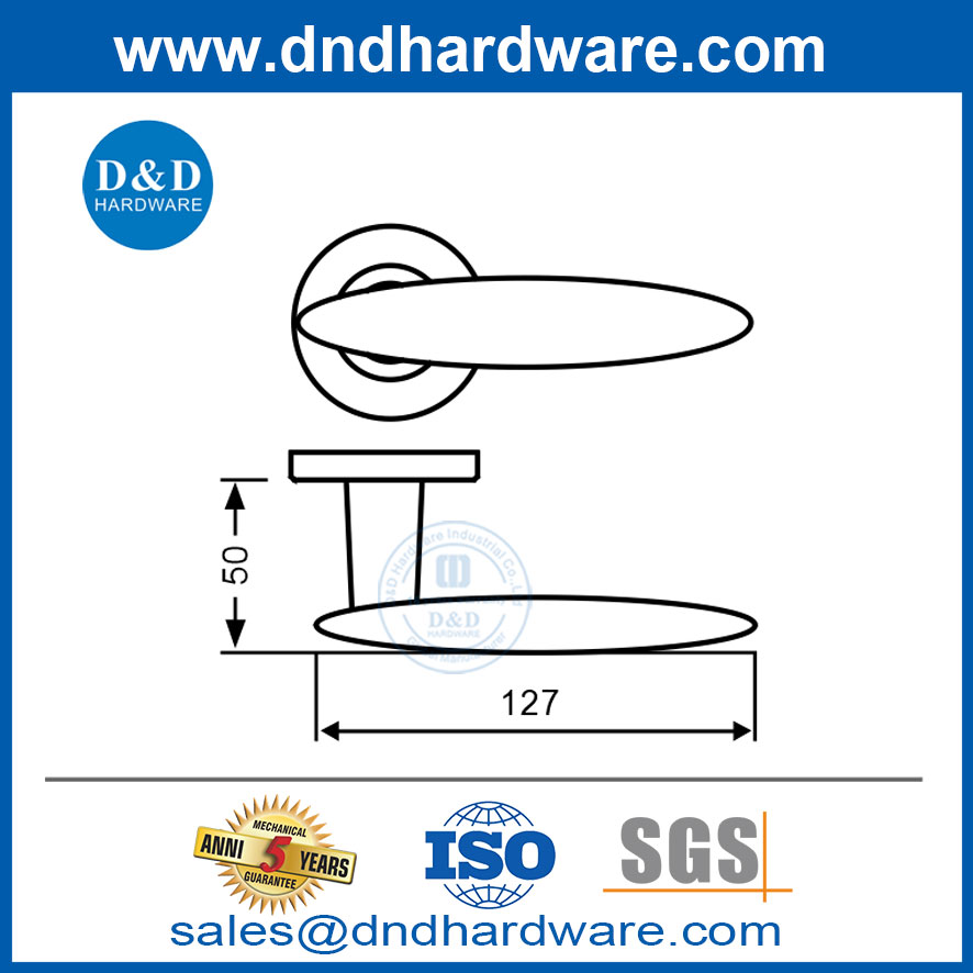 إكسسوارات الذراع الداخلية من الفولاذ المقاوم للصدأ مقابض الباب مقابض DOP-DDTH042