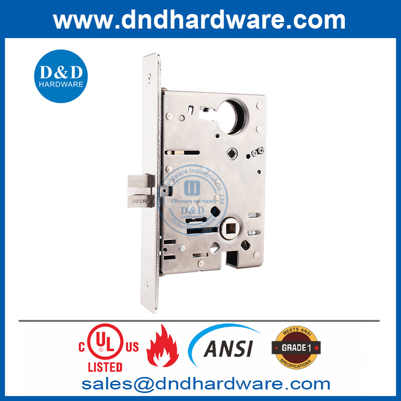 Best UL Ansi Fire تم تصنيفها داخل قفل الباب SUS304 خصوصية قفل الجسم أقفال الباب الأمامي DDAL22 F22