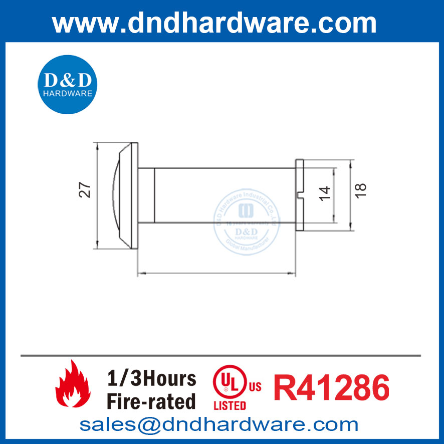 عالي الأمن النحاس المصنف UL 10C Home Apartment Door Viewer-DDDV009
