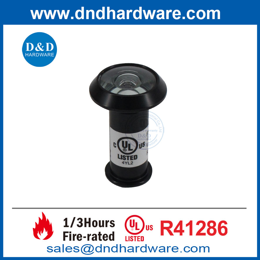 UL Brass Matte Black 180 درجة أمن الباب جاسوس العيون ثقب العارض DDDV009