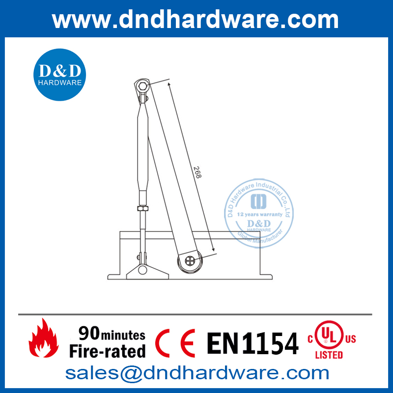 شهادة CE الألومنيوم ضبط تلقائي للباب الداخلي أقرب- DDDC016