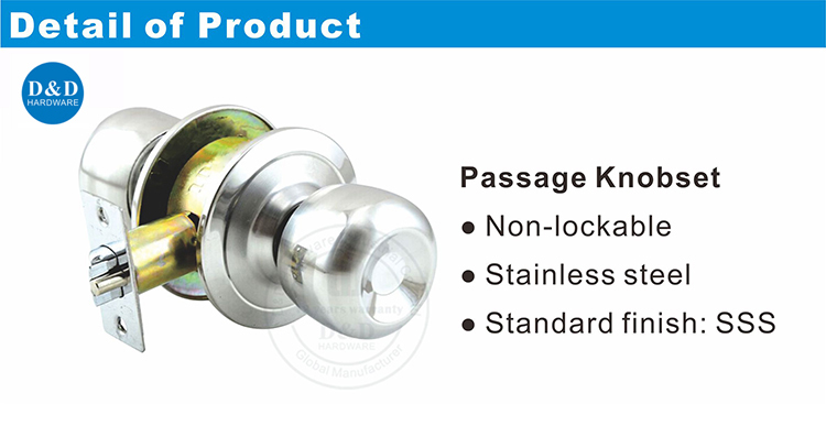 المقاوم للصدأ مقطع ممر Lockset-DDLK003-D & D الأجهزة