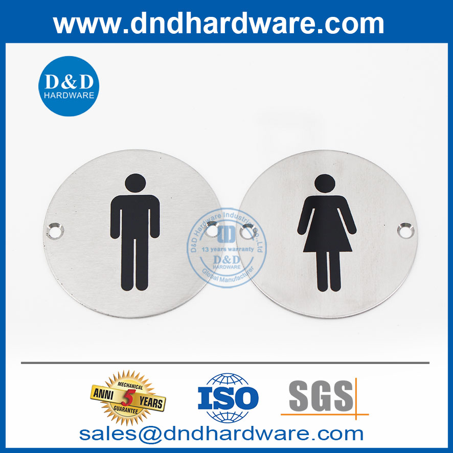لوحة لافتة باب الحمام SS304 للسيدات بتصميم عصري- DDSP002
