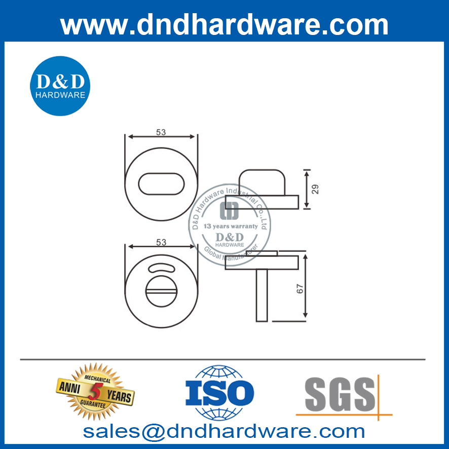 باب الحمام SUS316 Thumbturn وإطلاقه مع مؤشر DDIK002