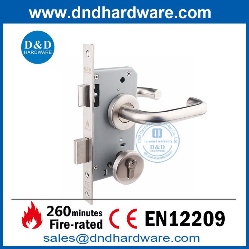 BS EN12209 FIRE RASTER DOOR HATERWARE LOCK SUS304 GURTISE LOCKSET-DDML009 
