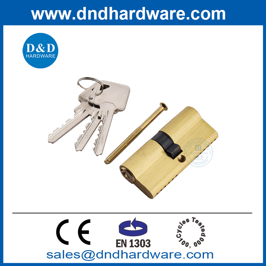 Euro Profile EN1303 Stain Brass Double Open Cylinder 70mm Door Lock Cylinder for Middle East Market-DDLC003