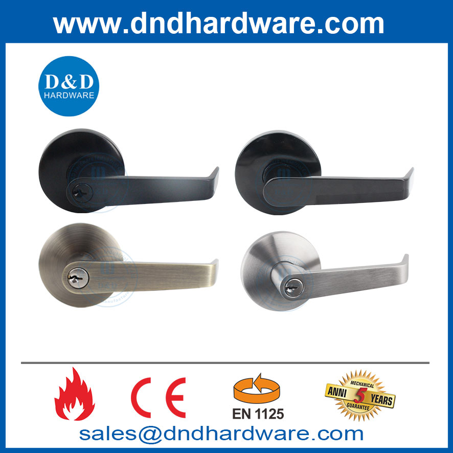 CE Black Lever Trim EN1125 PUSH BAR BAN DANIC EXIT DECTION مع LEVER DDPD012