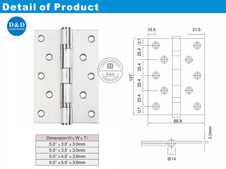 SS Ball Bearing Hinge-D & D Hardware