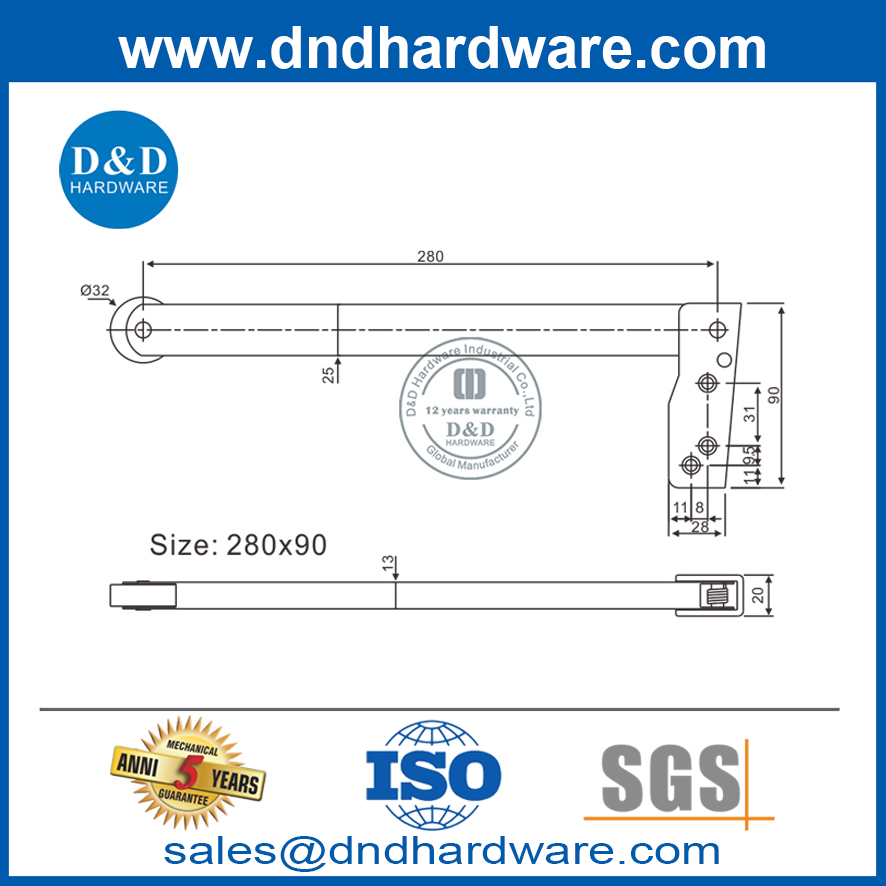 جهاز تنسيق الباب المزدوج العالمي من الستانلس ستيل- DDDR002-B