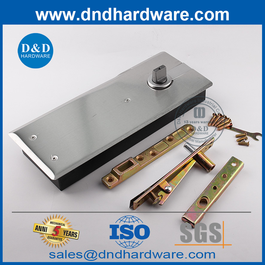 تركيب الأجهزة الزجاجية للأبواب الزنبركية الأرضية بغطاء من الفولاذ المقاوم للصدأ- DDFS222