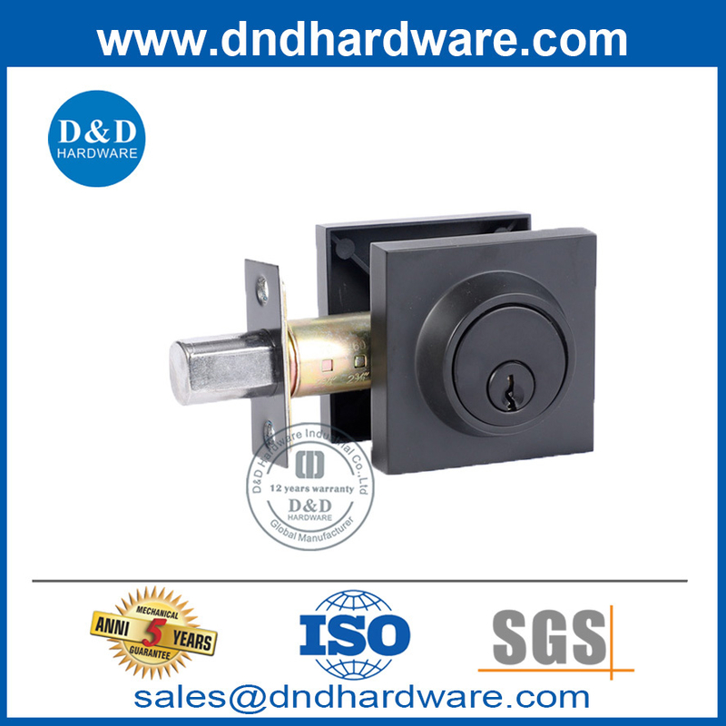 Matt Blakc Zinc Alloy Square Type One Swide Door Knob Lock-DDLK031