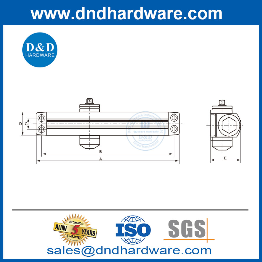 CE Standrd Door الهيدروليكية القريبة من سبيكة الألومنيوم الأبواب التلقائية DDDC046