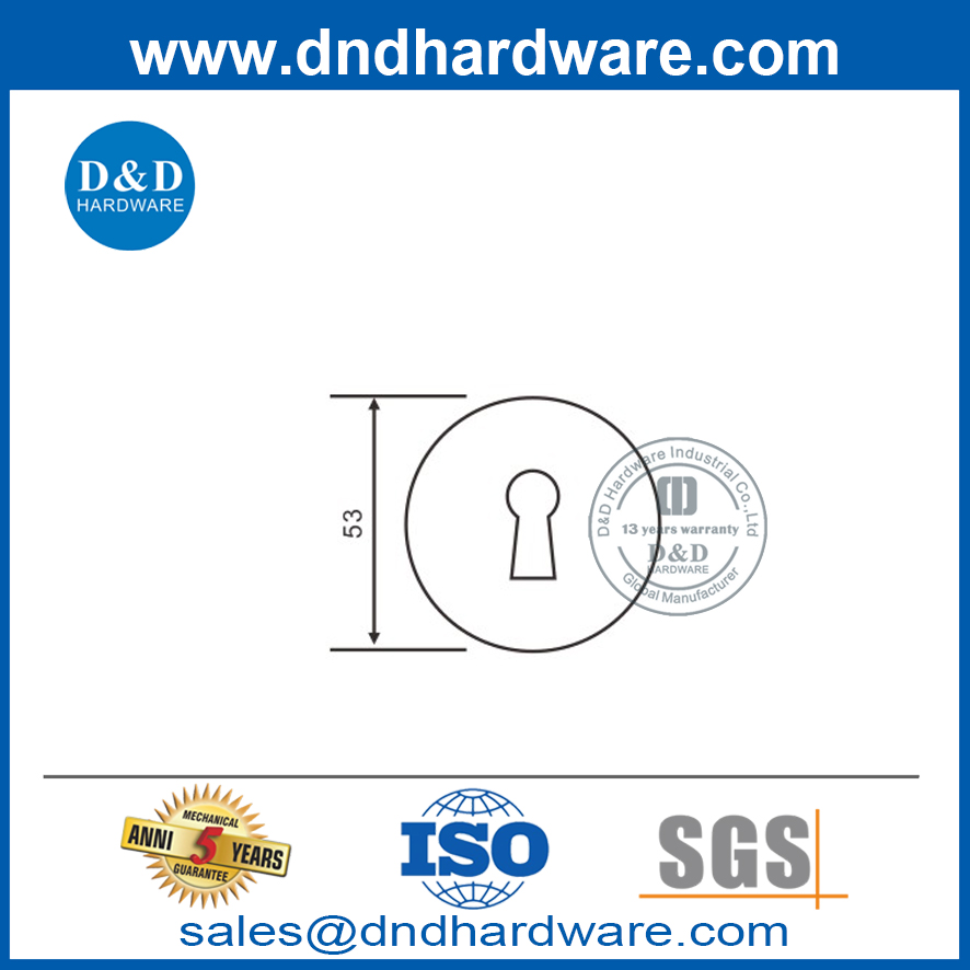 53 مم جولة euro keyhole rocutcheon في وصمة عار من الفولاذ المقاوم للصدأ ddes007