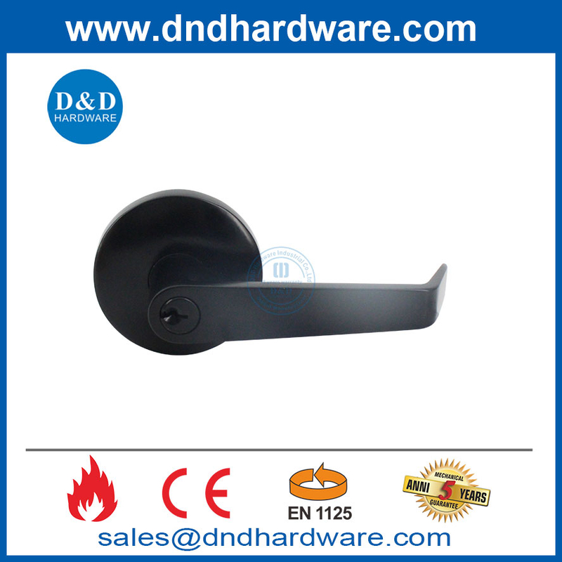 CE Black Lever Trim EN1125 PUSH BAR BAN DANIC EXIT DECTION مع LEVER DDPD012
