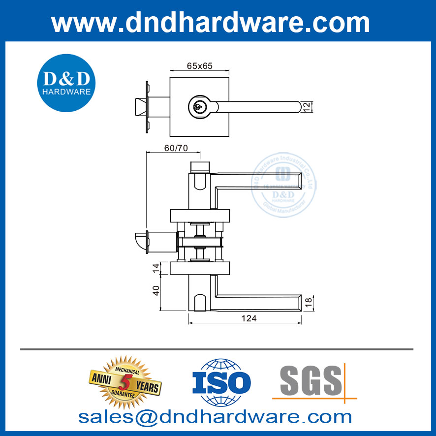 قفل الباب الأمان قفل الزنك سبيكة ليفر Lockset-DDLK019