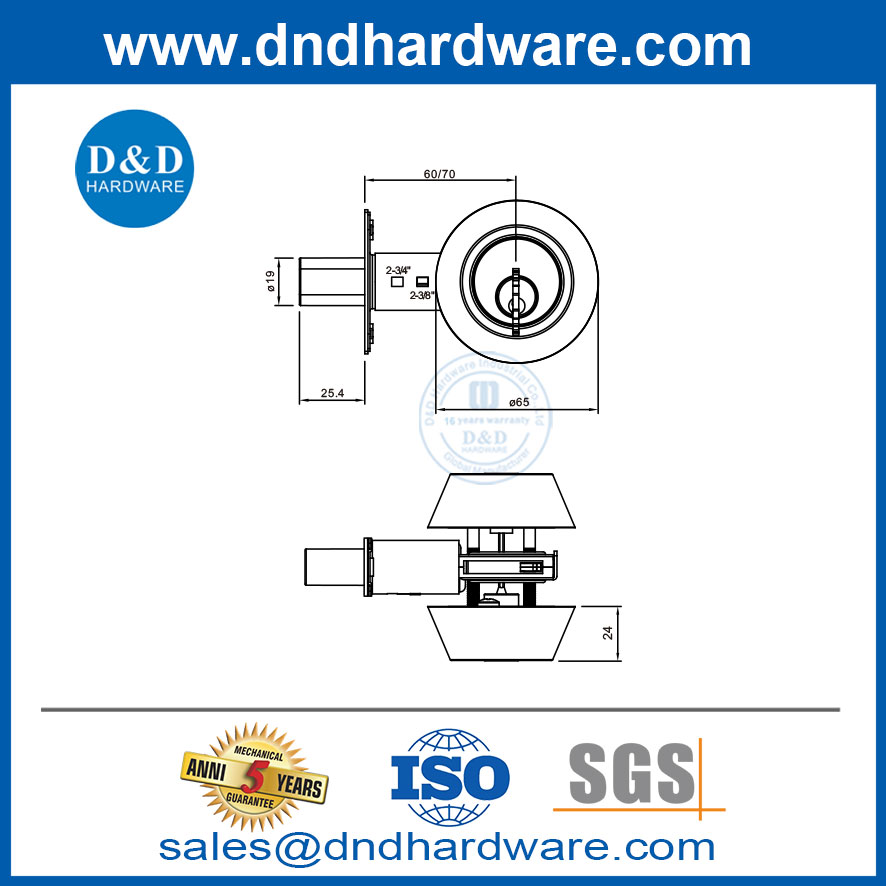 أنواع قفل الأبواب التجارية ANSI أسطوانة مزدوجة Deadbolt-DDLK029