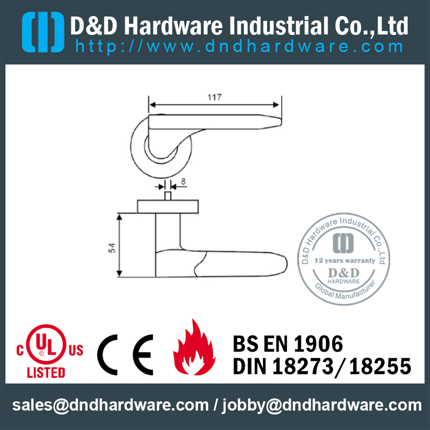 SUS304 مقبض الباب عمودي مصمم عمودي للابواب Restroom- DDSH110