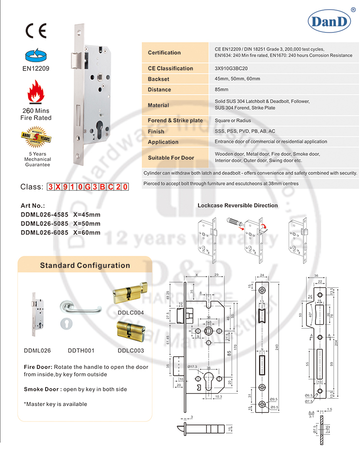 SASH LOCK-DDML026-D&D