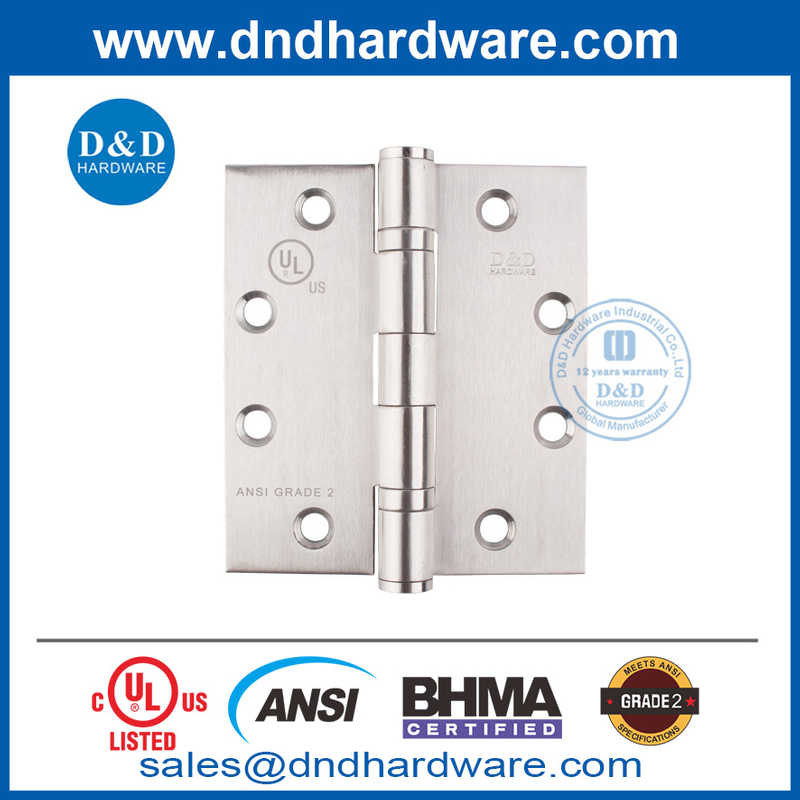 مفصلات الباب الداخلي BHMA الفولاذ المقاوم للصدأ UL مدرج النار مقدرة الباب المفصل DDSS001-ANSI-2