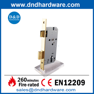 Gold Deadbolt Locks En12209 Fire Rated SS304 مصقول نحاس غرفة نوم القفل DDML009 