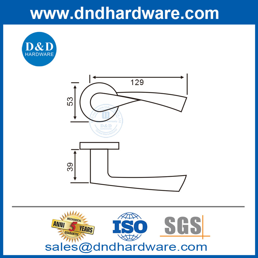 الأمان مقبض رافعة باب الأنبوب الأنبوبية الأمنية مع Rose-DDTH037