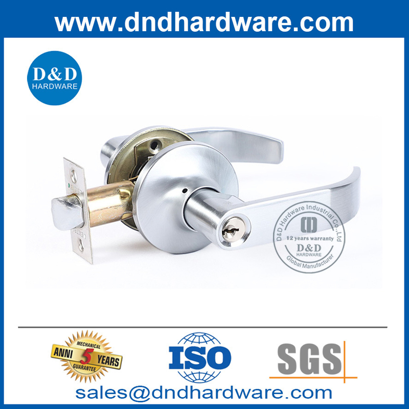 ساتان كروم الباب الأمامي أجهزة الزنك سبيكة ليفر أنبوبي Lockset-DDLK074