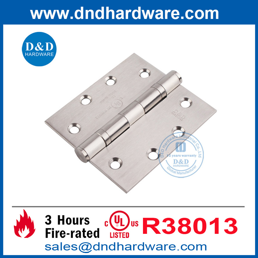 الساتان الفولاذ المقاوم للصدأ 316 ul مفصلية الباب المقدرة من النار للبناء السكني DDSS002-FR-4.5x4x3.4
