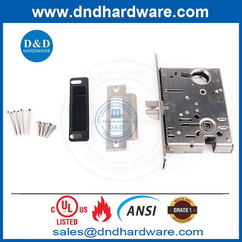 Best UL Ansi Fire تم تصنيفها داخل قفل الباب SUS304 خصوصية قفل الجسم أقفال الباب الأمامي DDAL22 F22