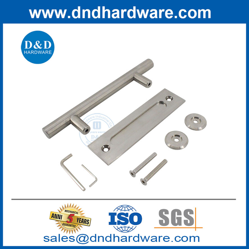 الفولاذ المقاوم للصدأ Double Door Barn Door Hardware Flush Plull Handled-DDBD102