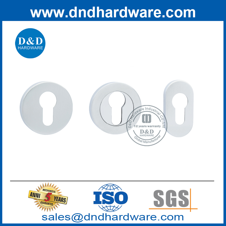 مقبض الباب اسطوانة من الفولاذ المقاوم للصدأ مربعة وردة الشؤون DDES014