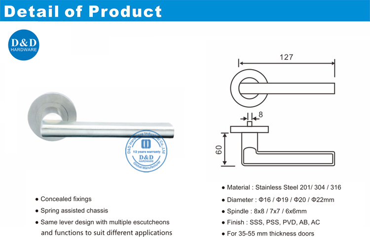Hollow Lever Handle-DDTH035-D & D الأجهزة