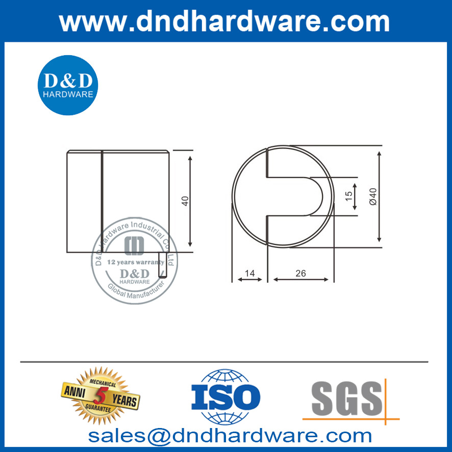 الأمن الفولاذ المقاوم للصدأ الباب المطاط الصغيرة توقف للمنزل- DDDS012
