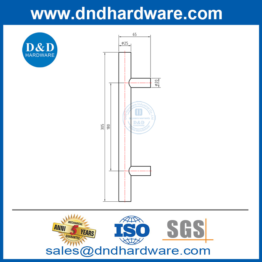 الصلب الكربوني مصقول أنبوب الأنبوب المستديرة مقابض الأبواب المنزلق ddbd102