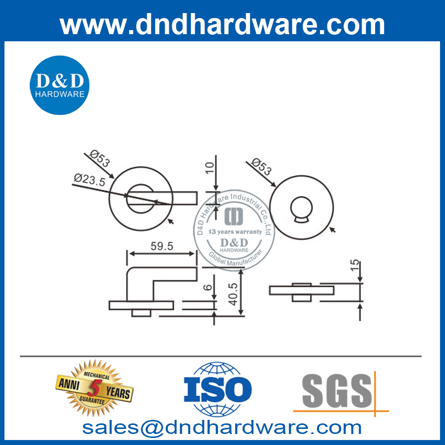 D&D Hardware التصميم الحديثة Thumbturn الفولاذ المقاوم للصدأ وإصدار مع مؤشر DDIK007