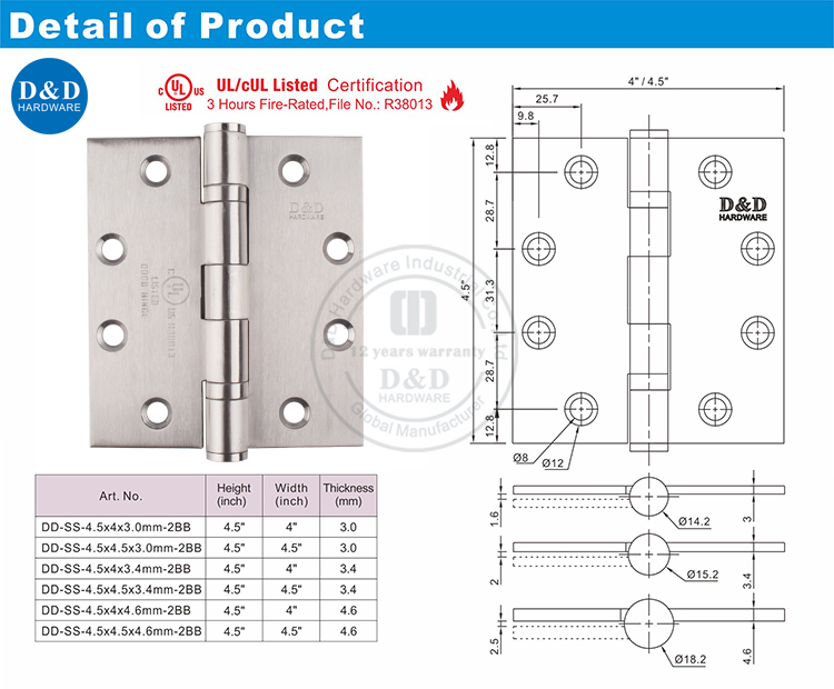 UL Door HingedDSS002-FR-4.5x4x3