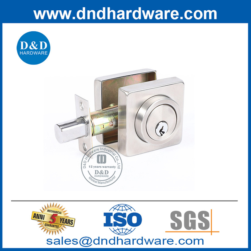 ساتان النيكل مربع المربع زنك سبيكة قفل الباب deadbolt-ddlk021