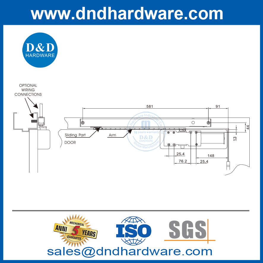 الباب السكني أقرب ذراع الشريحة الكهربائية من الحديد الزهر عن طريق القرب من DDDC048