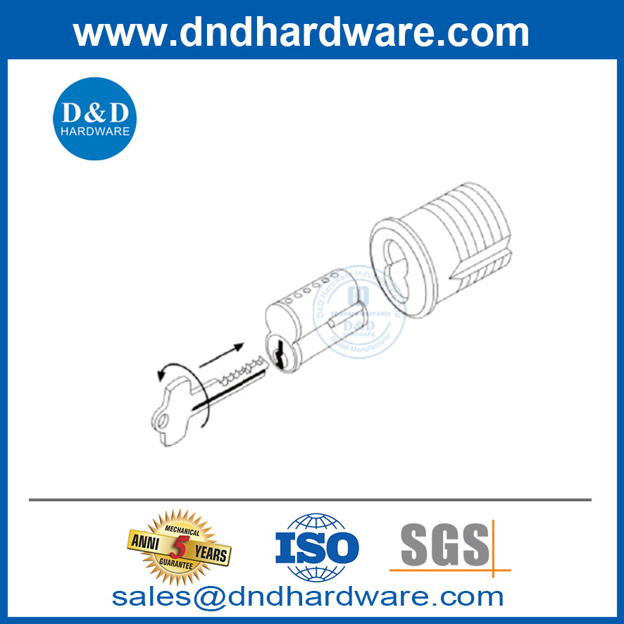 IC Core Cylinder Solid Brass ANSI 6 Pin Coreable Corelinder-DDLC013