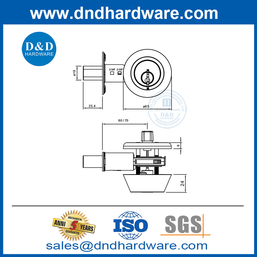 الفولاذ المقاوم للصدأ من النحاس النحاسي العتيق الذراع دخول الذراع دخول قفل dedbolt lock-ddlk008