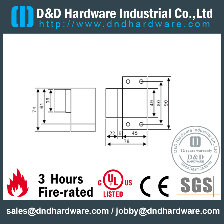 الفولاذ المقاوم للصدأ / سبائك الزنك خاصة الطابق سدادة الباب مثبتة لدخول باب تجاري - DDDS100